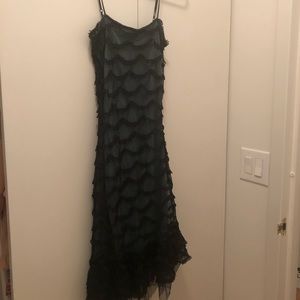 betsy johnson mermaid green black mesh dress s